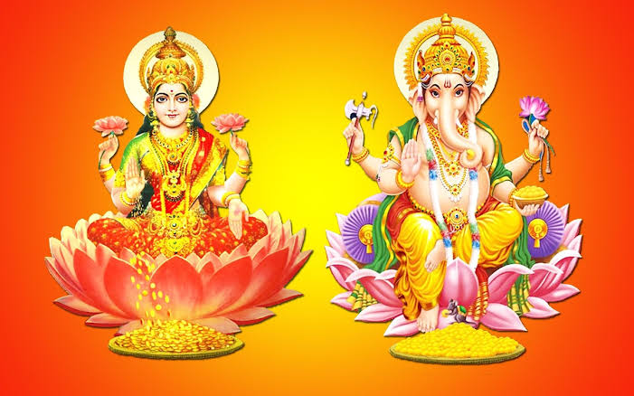 Maa Lakshmi And Ganesh