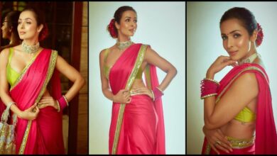 Malaika Arora Pink Saree